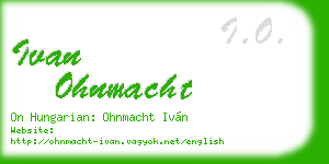 ivan ohnmacht business card